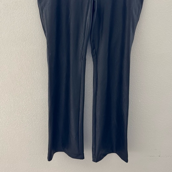 Spanx Faux Leather Flare Pant Black Pull On High Elastic Waistband Edgy Plus 3X - Picture 8 of 14